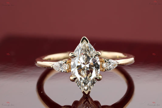 1.5 Ct Marquise Lab Diamond Band