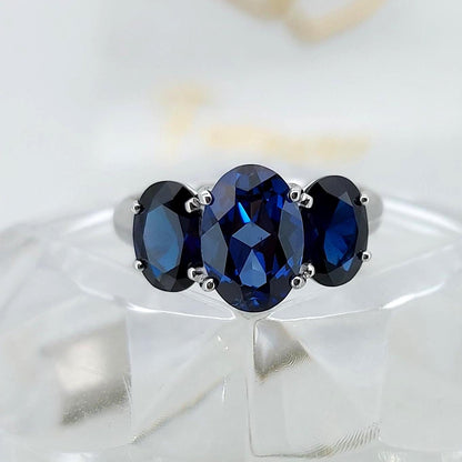 14k Oval cut Deep Royal Blue Sapphire Ring, Blue Sapphire, Oval Cut Sapphire Ring, Lab Created Sapphire, Ethically Sourced, Perfect Gift
