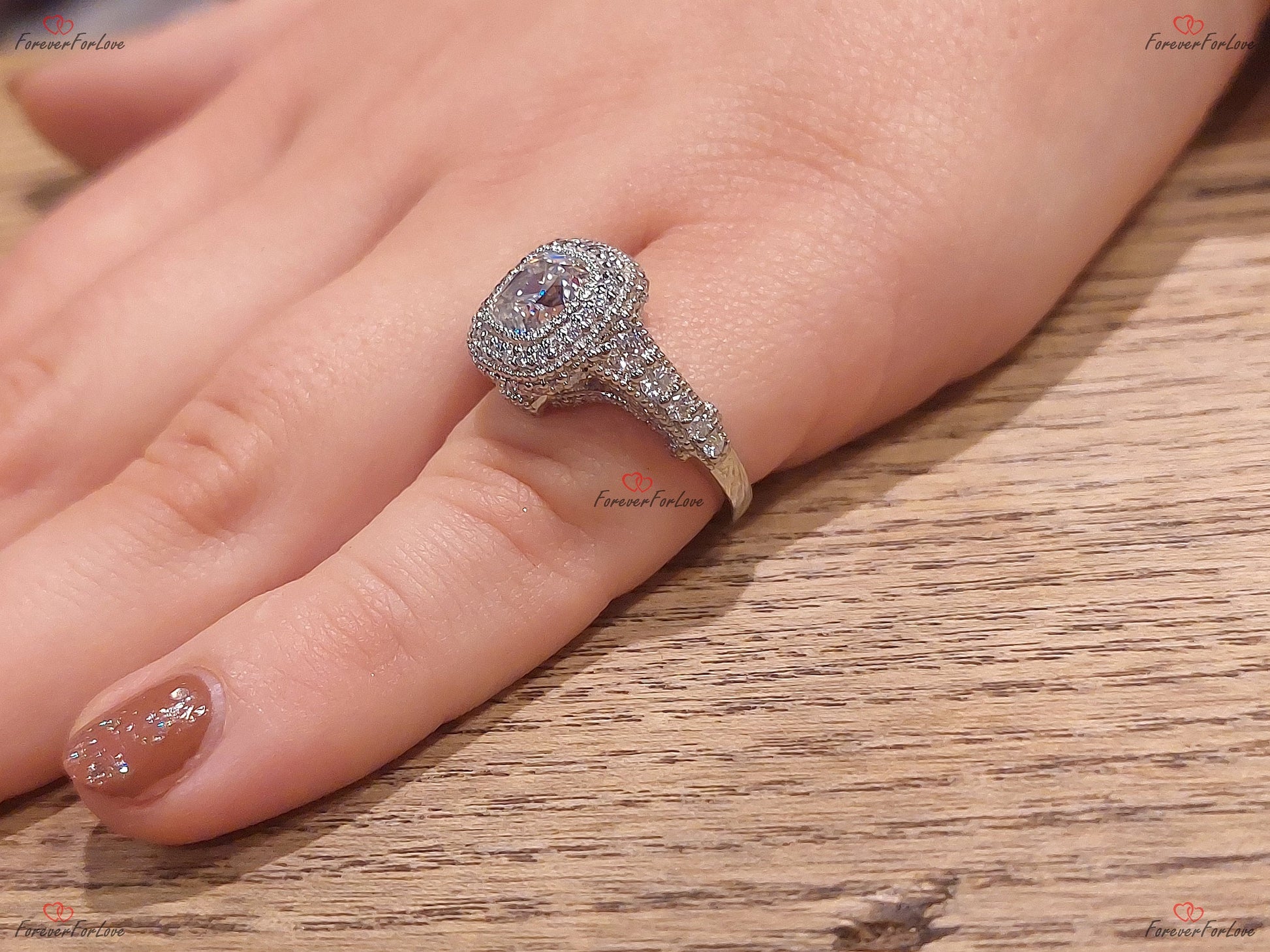 Asscher Diamond Solitaire Engagement Ring