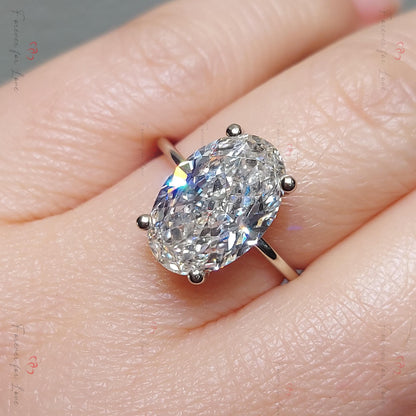 Oval Lab Diamond Solitaire Engagement Ring