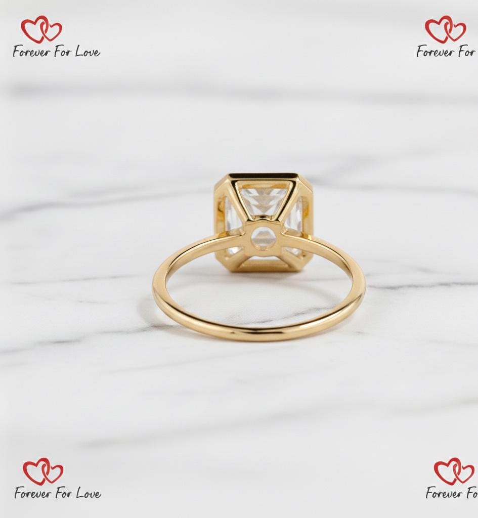 4 Ct IGI Certified Asscher Lab Diamond Engagement Ring