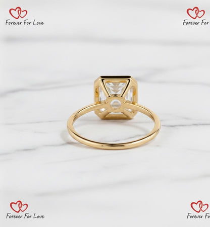 4 Ct IGI Certified Asscher Lab Diamond Engagement Ring