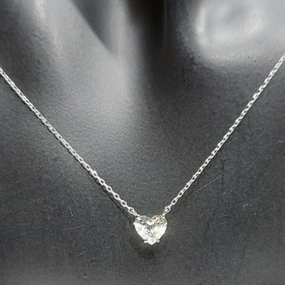 1 Karat zertifizierte Herz Diamantkette, 14 Karat Gelbgold, zarte minimalistische Herz-Anhänger, Diamant-Halskette für Damen, besonderes Geschenk für Sie.