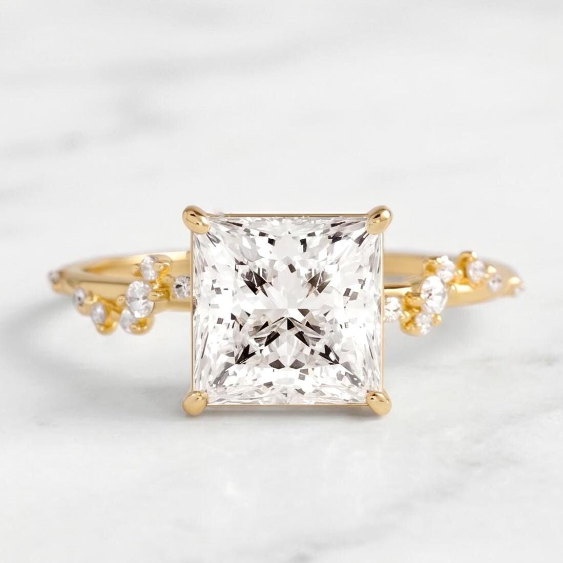 IGI Certified Princess Lab Diamond Engagement Ring