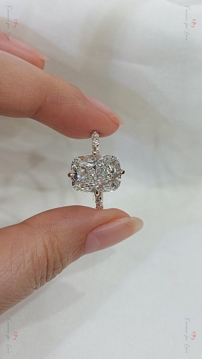 IGI Certified Cushion Lab Diamond Solitaire Engagement Ring