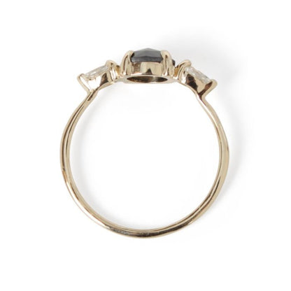 1 Ct Pear Black Diamond, Moissanite Engagement Ring