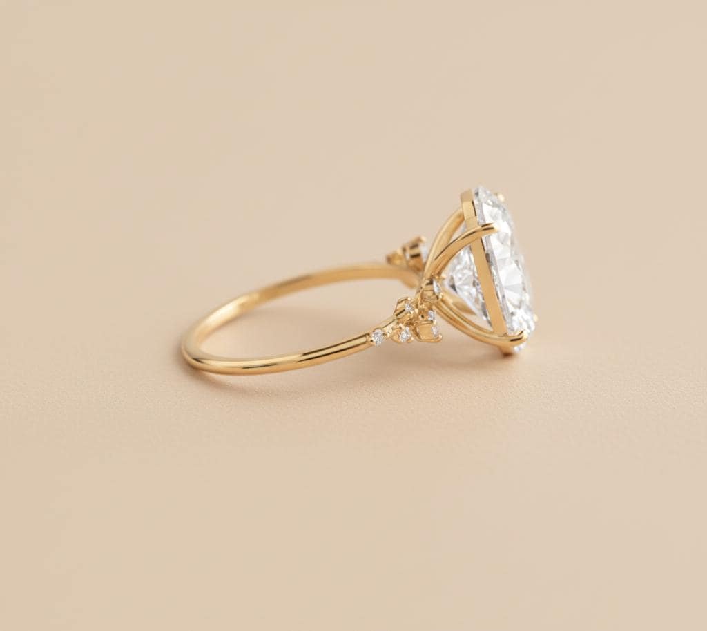 Verlobungsring mit 3 Karat IGI-zertifiziertem ovalem Labor-Diamanten Oval cut Moissanite engagement ring in 935 Argentium Silber — custom handcrafted by Forever For Love