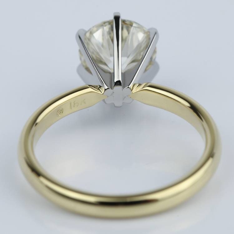 2 Ct Round Moissanite Solitaire Engagement Ring Round cut 1Ct Moissanite Brilliant Cut engagement ring in 935 Argentium Silver — custom handcrafted by Forever For Love