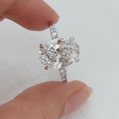 5 Ct Oval Diamond Solitaire Engagement Ring