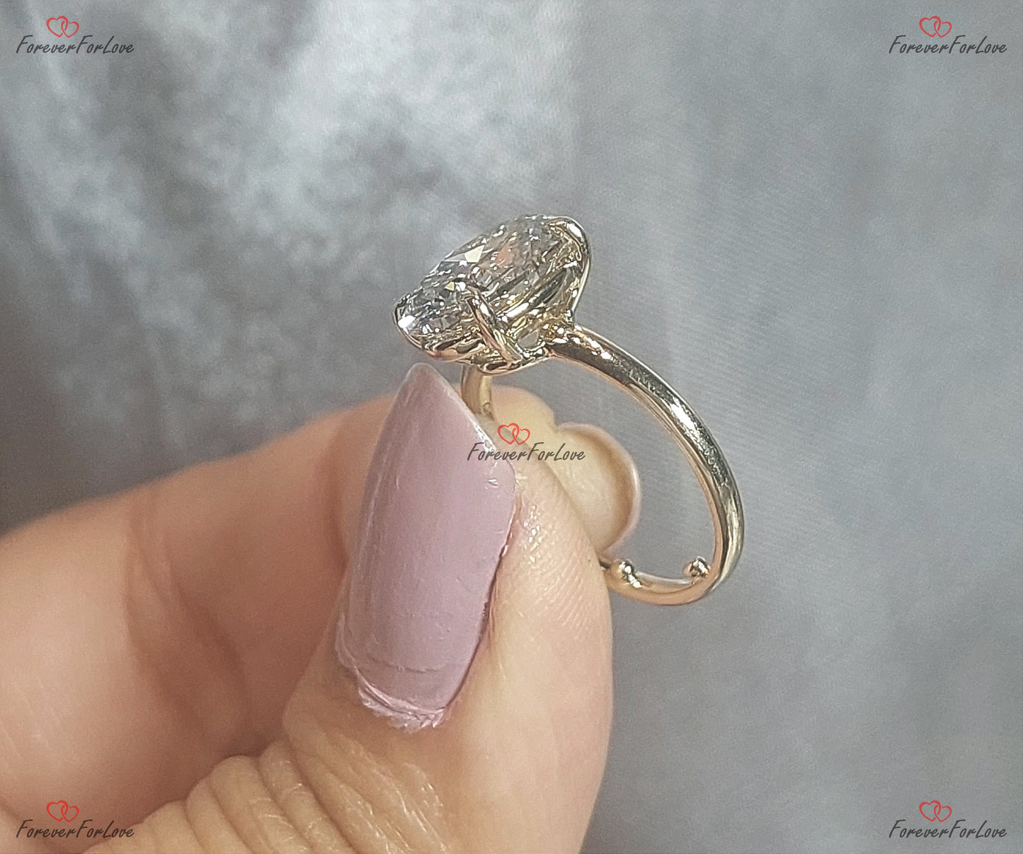2.59 Ct Oval Lab Diamond Solitaire Engagement Ring Oval cut 1Ct Moissanite Brilliant Cut engagement ring in 935 Argentium Silver — custom handcrafted by Forever For Love