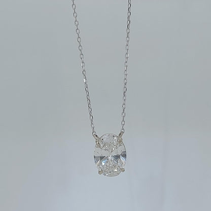Oval diamond Necklace, 14k Yellow Gold, Dainty Minimalist Oval Pendant, Real Diamond Womens Necklace, Special Gift For Her.