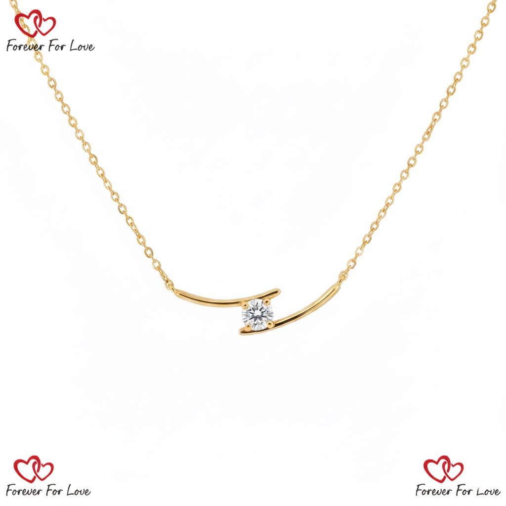 Einzigartige Solitär Halskette mit im Labor gezüchtetem Diamanten – Designer Halskette in Weiß-, Gelb- oder Roségold – fertig zum Verschenken – runder Diamantanhänger Moissanite engagement ring in Gold or Platinum — custom handcrafted by Forever For Love