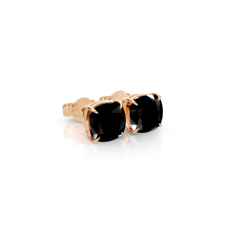 Puces d'oreilles diamant de couleur taille coussin Moissanite engagement ring in Gold or Platinum — custom handcrafted by Forever For Love