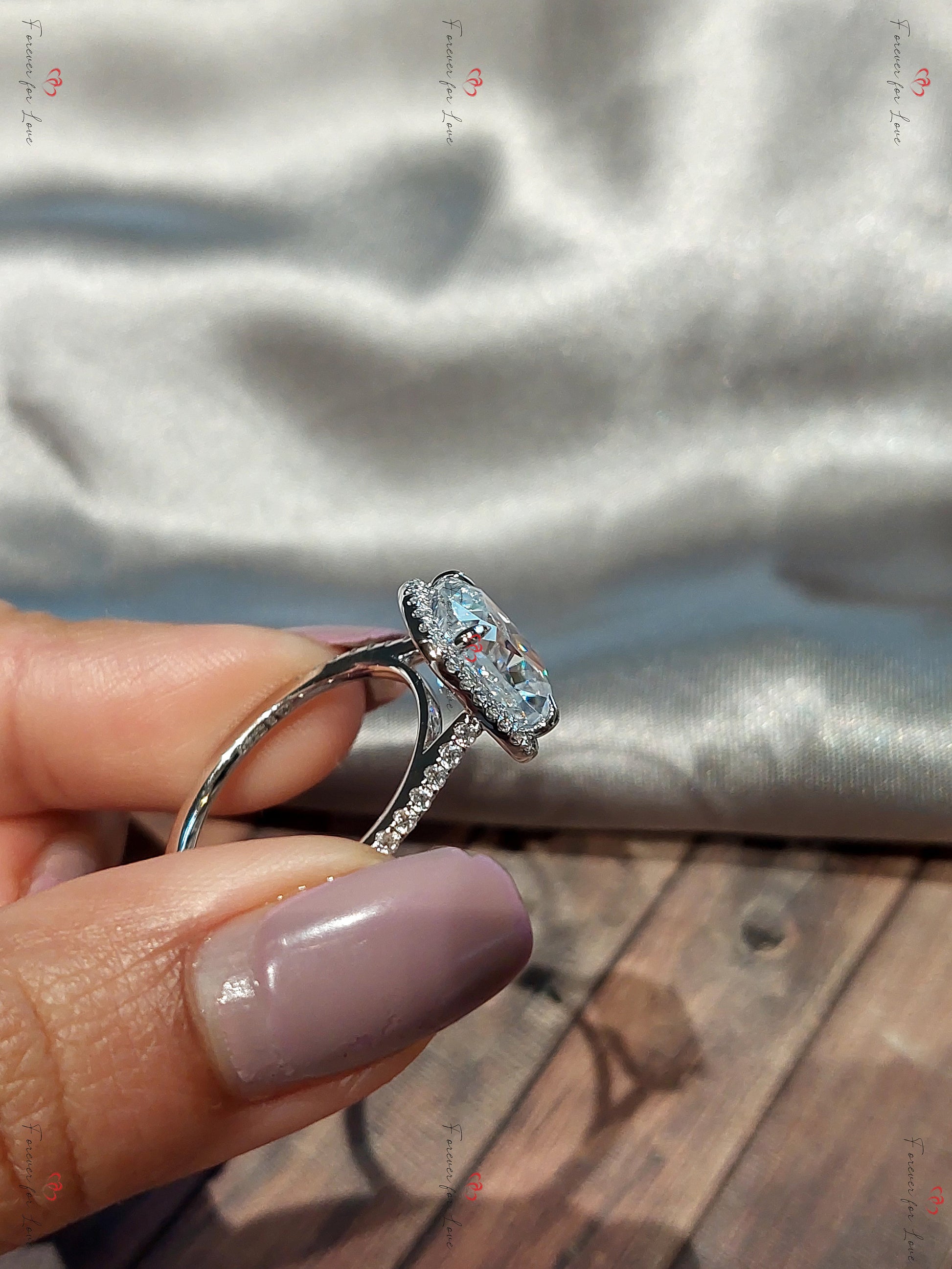 Radiant Diamond, Moissanite Solitaire Engagement Ring