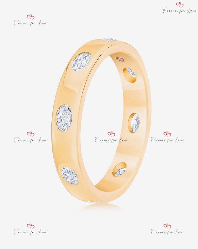Oval Natural Diamond Eternity Band