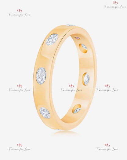 Oval Natural Diamond Eternity Band