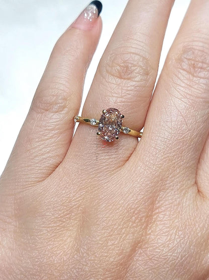 IGI Certified Oval Lab Diamond Engagement Ring