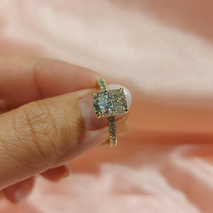 2 Ct IGI Certified Cushion Lab Diamond Engagement Ring