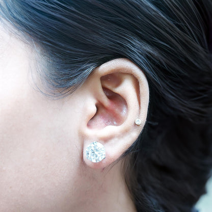 Boucles d'oreilles de mariage en diamant rond de laboratoire, clous de diamant ronds de 1,0 à 4,0 CT, clous d'oreilles en diamant pour femme, cadeaux d'anniversaire