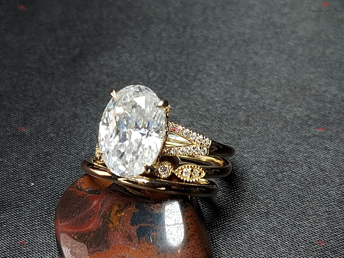 Oval Diamond, Moissanite Engagement Ring Oval cut Moissanite Brilliant Cut engagement ring in 935 Argentium Silver — custom handcrafted by Forever For Love
