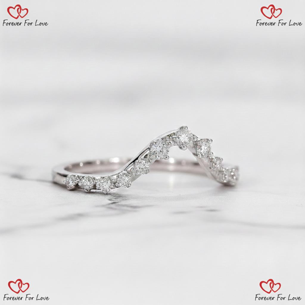 Bague Éternité complète en Diamants de laboratoire ronds Round cut Moissanite taille brillant engagement ring in Gold or Platinum — custom handcrafted by Forever For Love