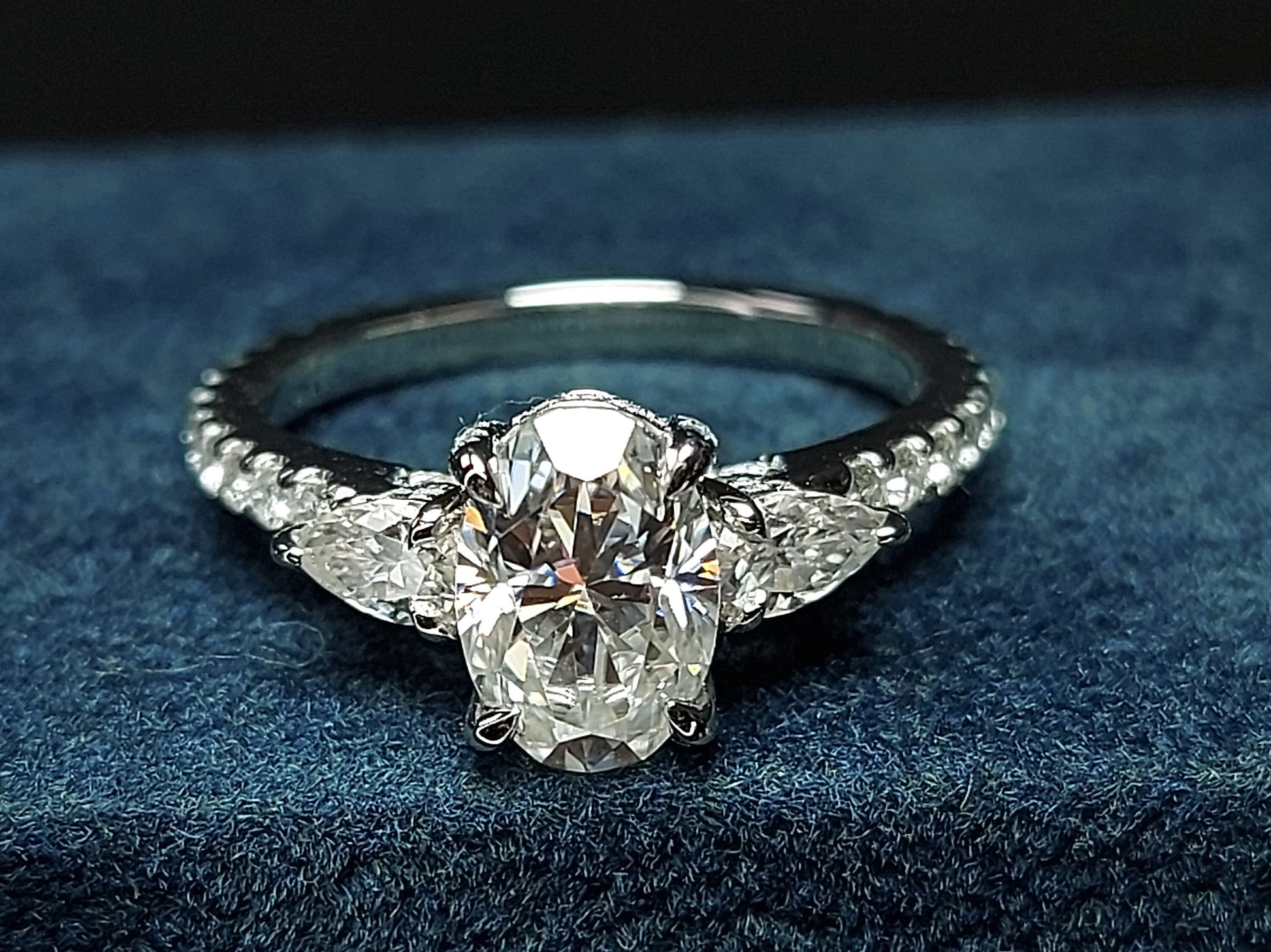 1.5 Ct Oval Diamond, Moissanite Engagement Ring