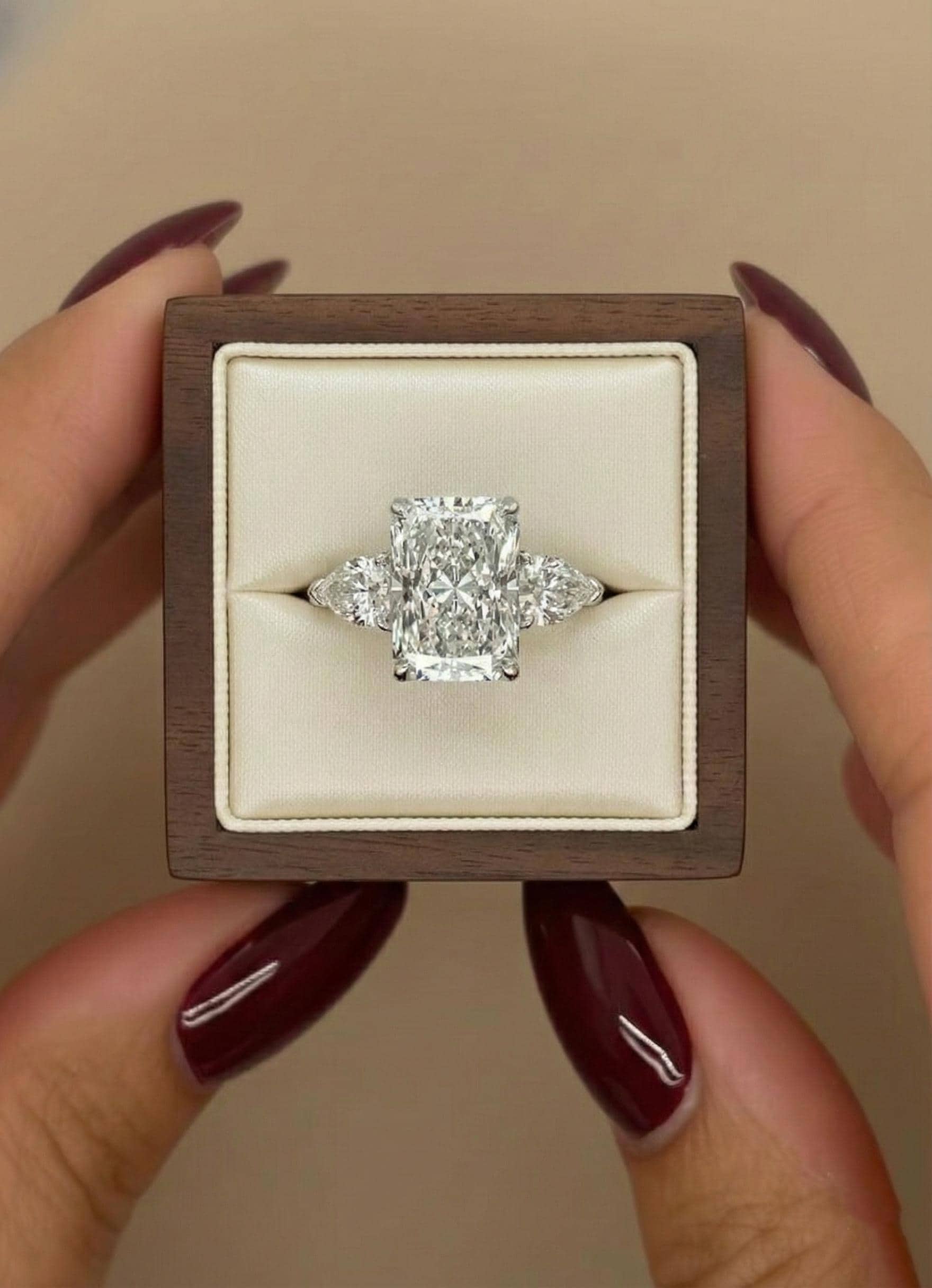 5 Ct IGI Certified Radiant Lab Diamond Three Stone Ring