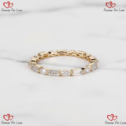 Baguette Lab Diamond Engagement Ring