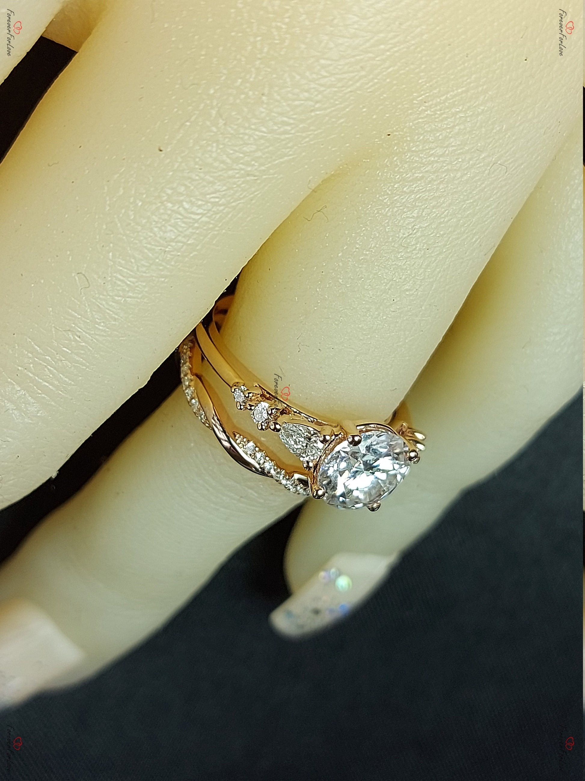 Pear Diamond, Moissanite Engagement Ring