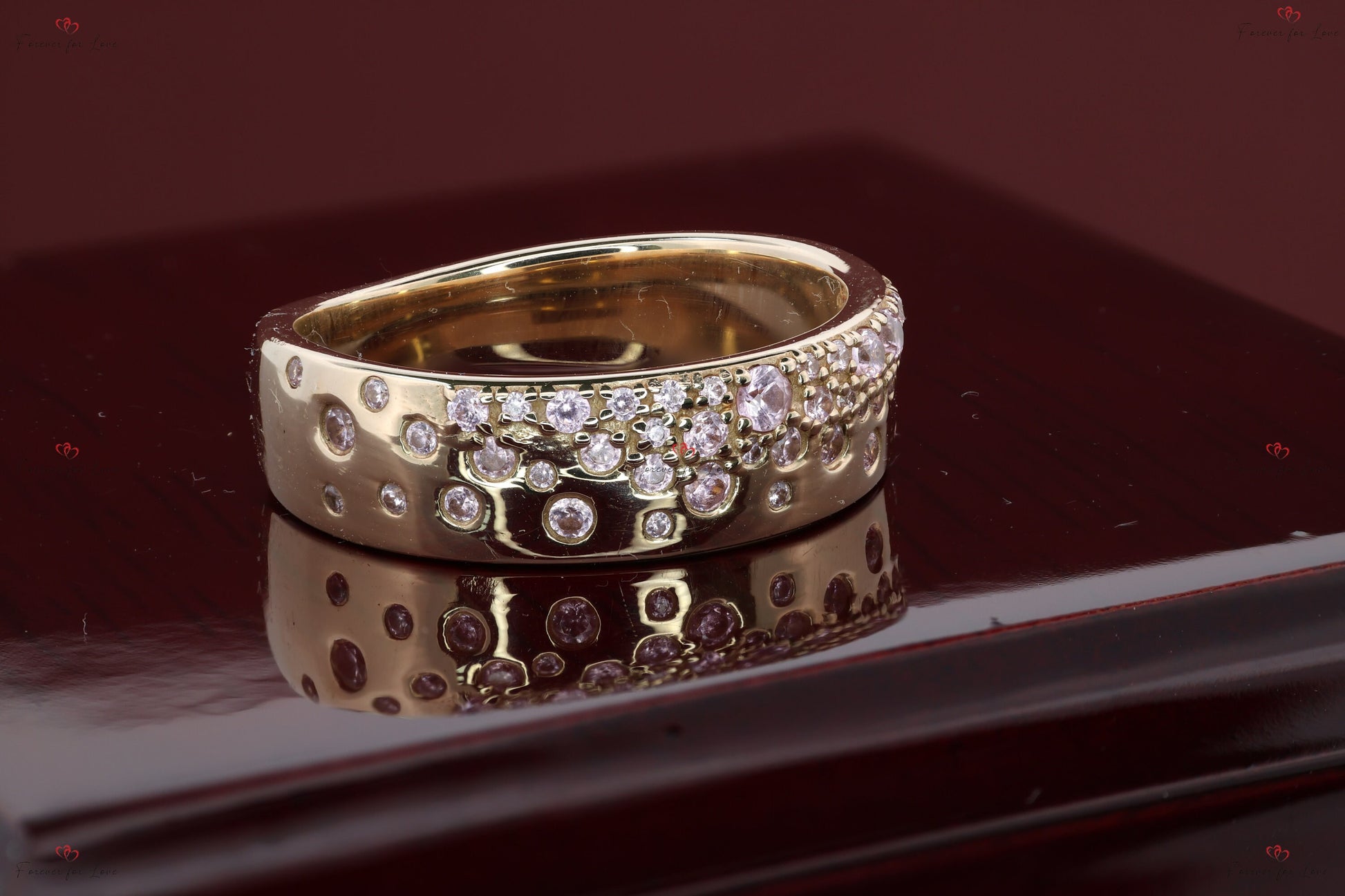 Round Pink Diamond Wedding Ring