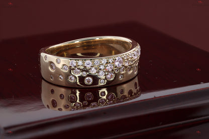 Round Pink Diamond Wedding Ring