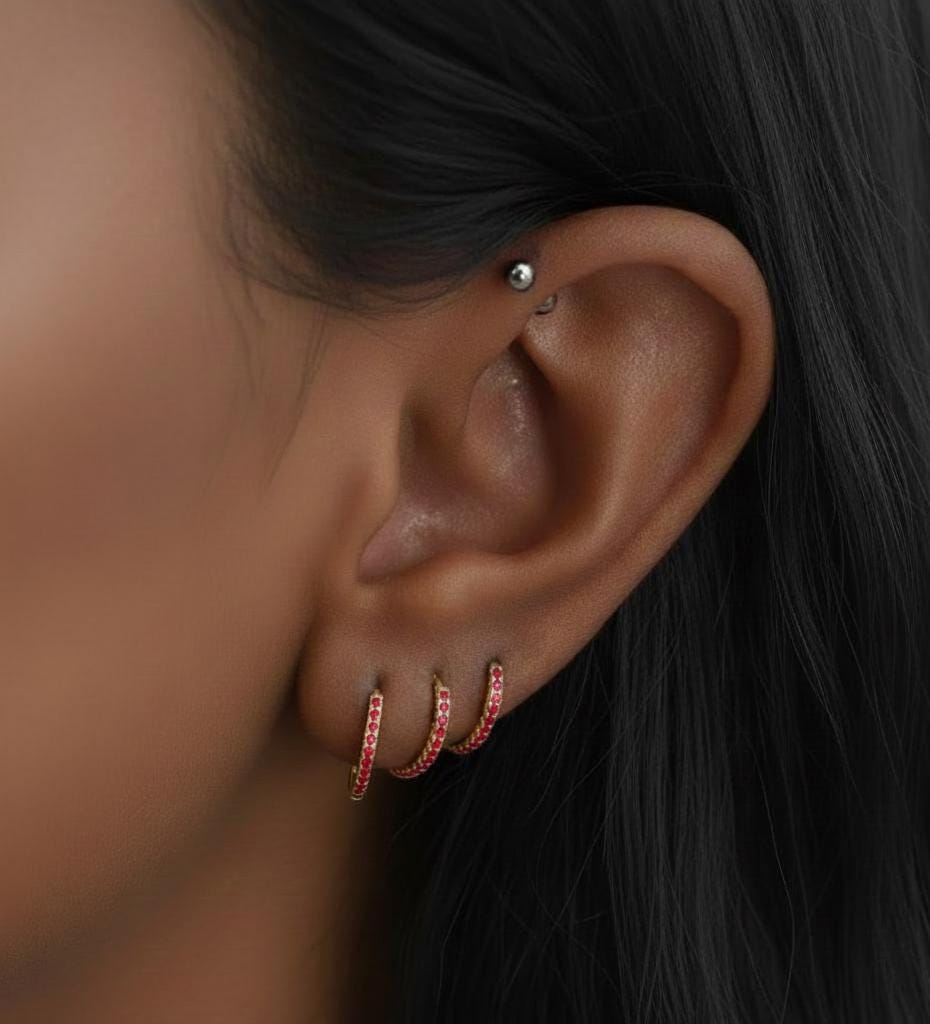 14k Solid Gold Emerald Huggies, Solid Gold Mini Hoops, Natural birthstone Gold Huggie Earrings, Sold As A Pair, Hoop Earrings Minimalist Moissanite engagement ring in Gold or Platinum — custom handcrafted by Forever For Love