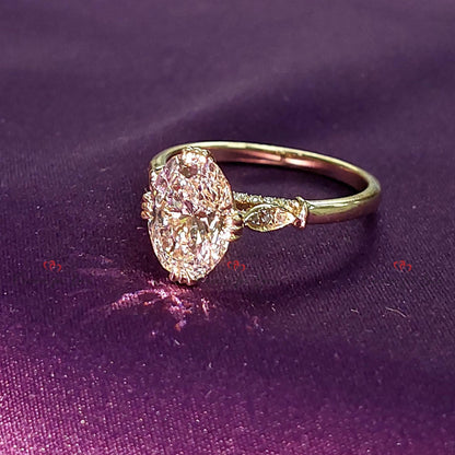 IGI Certified Oval Lab Diamond Engagement Ring