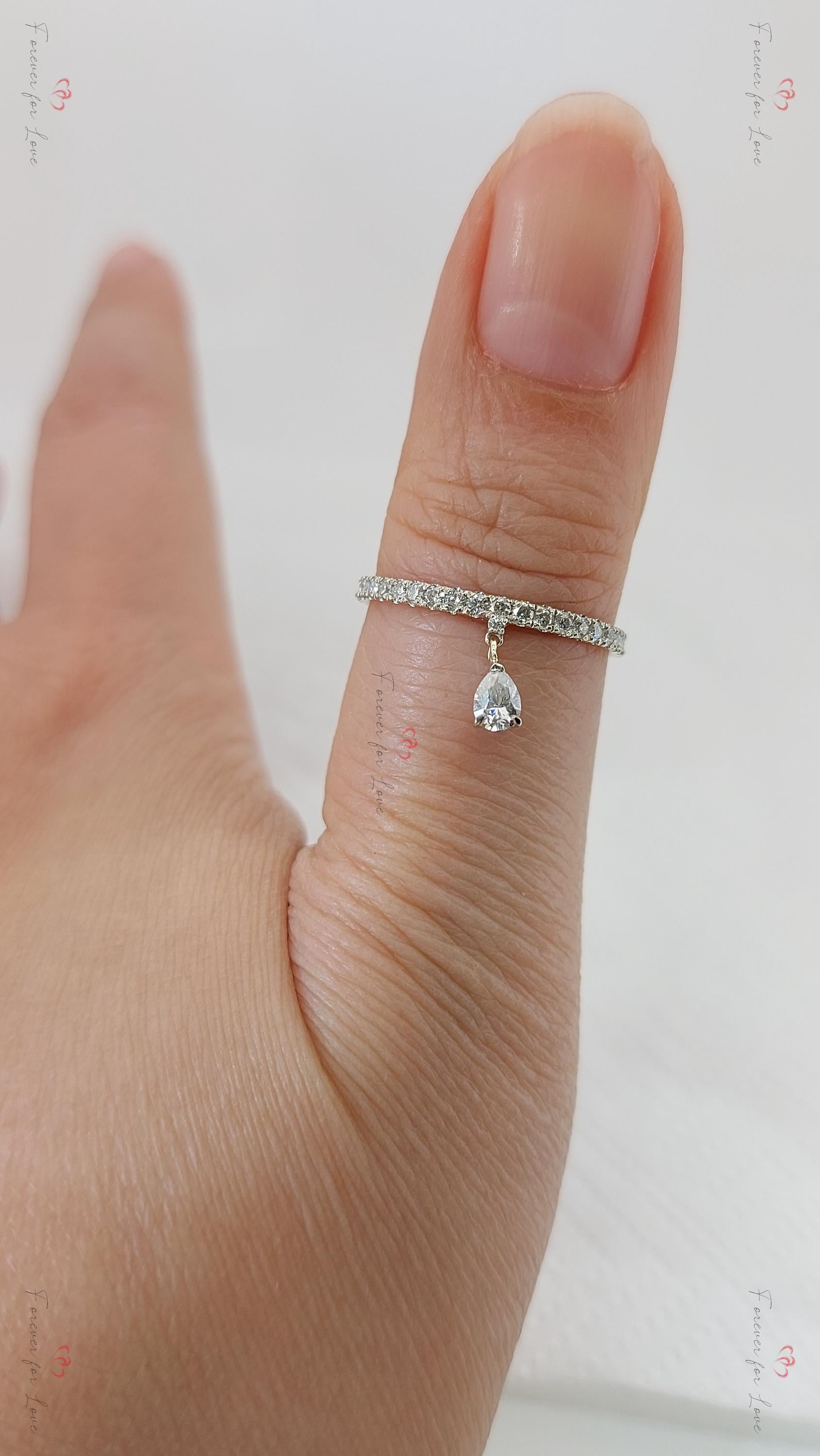 Pear Lab Diamond Stacking Ring
