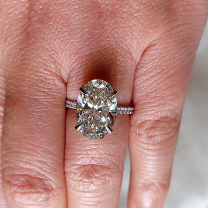 8 Ct Oval Diamond, Moissanite Engagement Ring