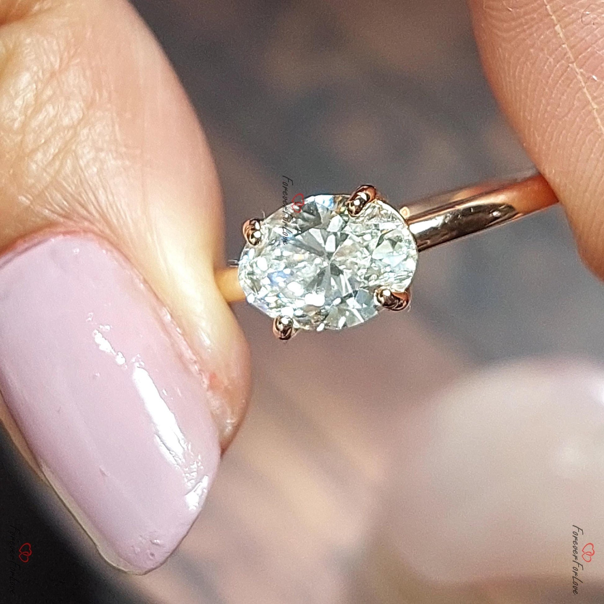 1 Ct Oval Lab Diamond Engagement Ring