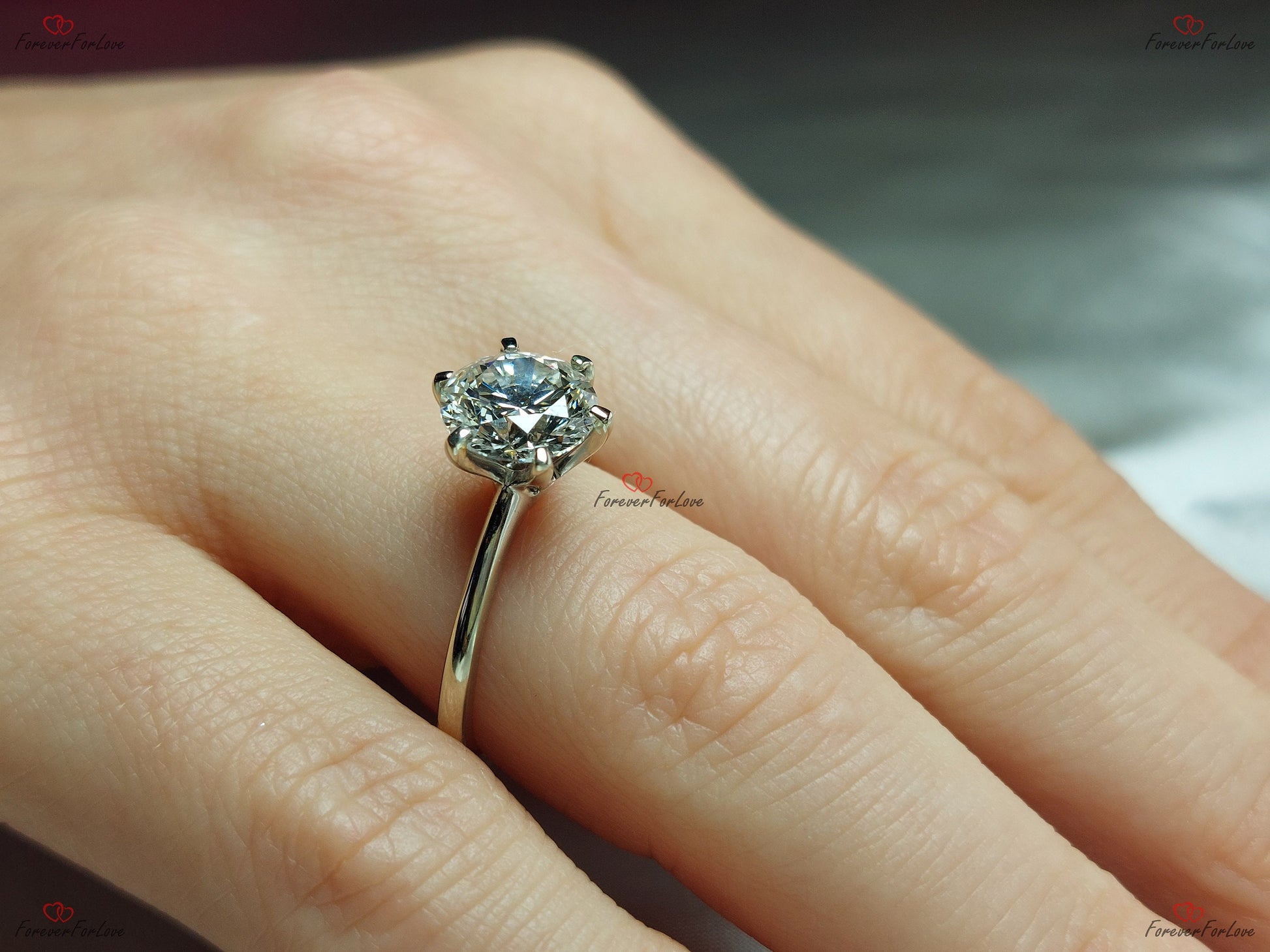 2.53 Ct Round Lab Diamond Solitaire Engagement Ring