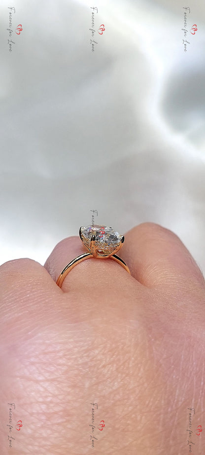 4.5 Ct Oval Diamond, Moissanite Engagement Ring