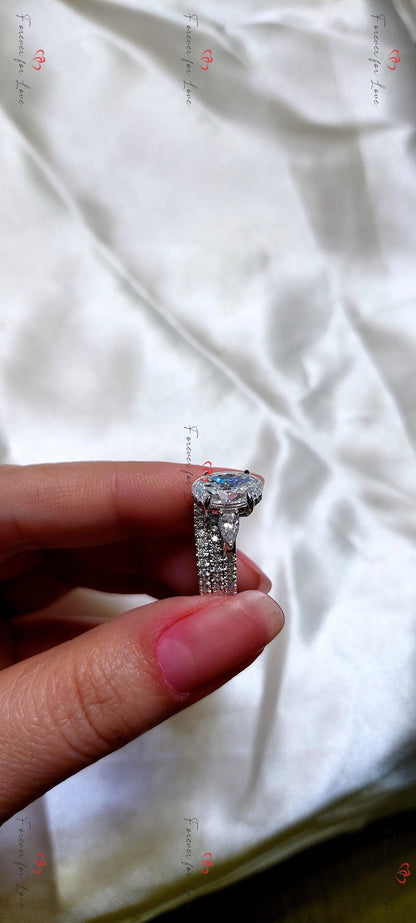 3 Ct Oval Moissanite Eternity Band