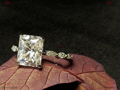 4 Ct Radiant Diamond, Moissanite Engagement Ring