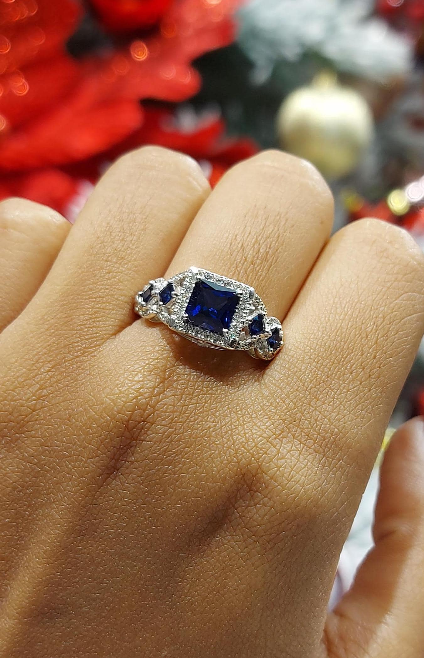 Princess Blue Sapphire Band