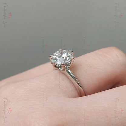 2 Ct IGI Certified Old European Lab Diamond Engagement Ring