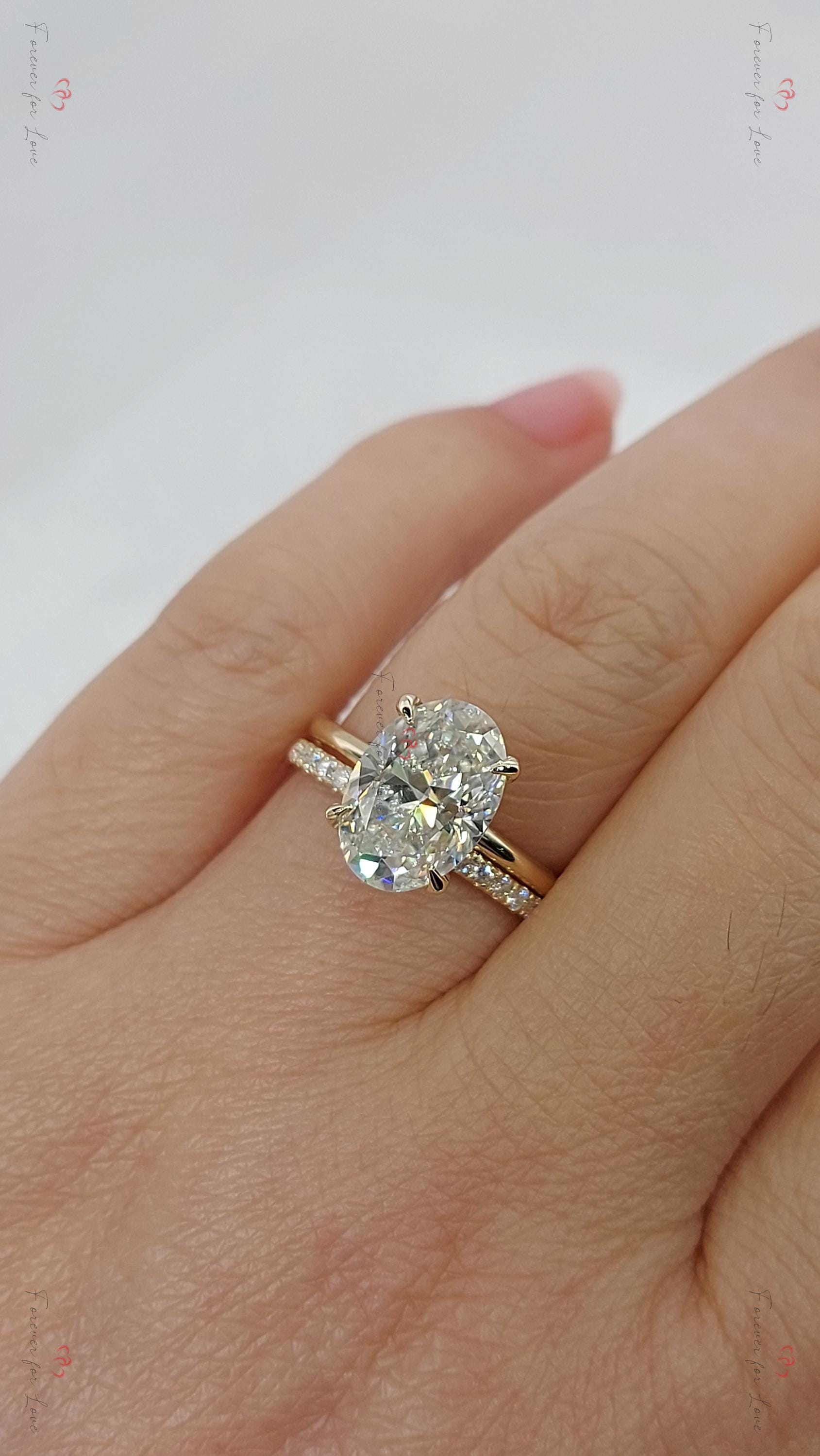 3 Ct Oval Moissanite Eternity Band