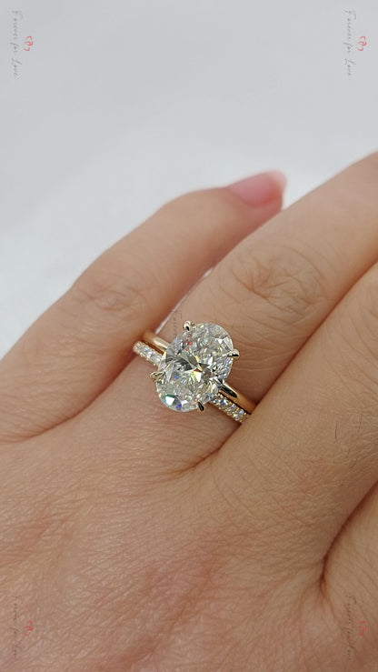 3 Ct Oval Moissanite Eternity Band