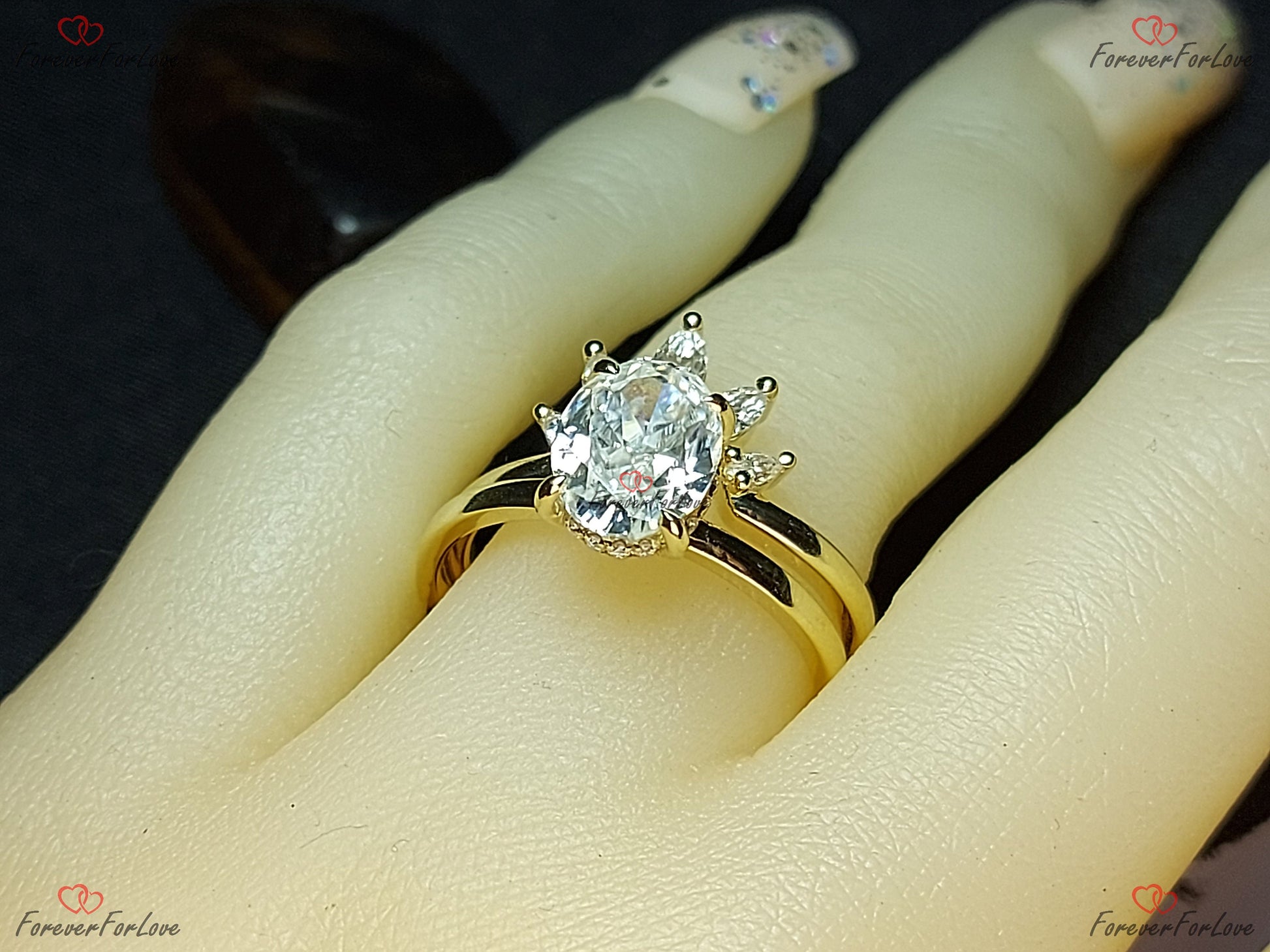 Oval Diamond, Moissanite Solitaire Engagement Ring