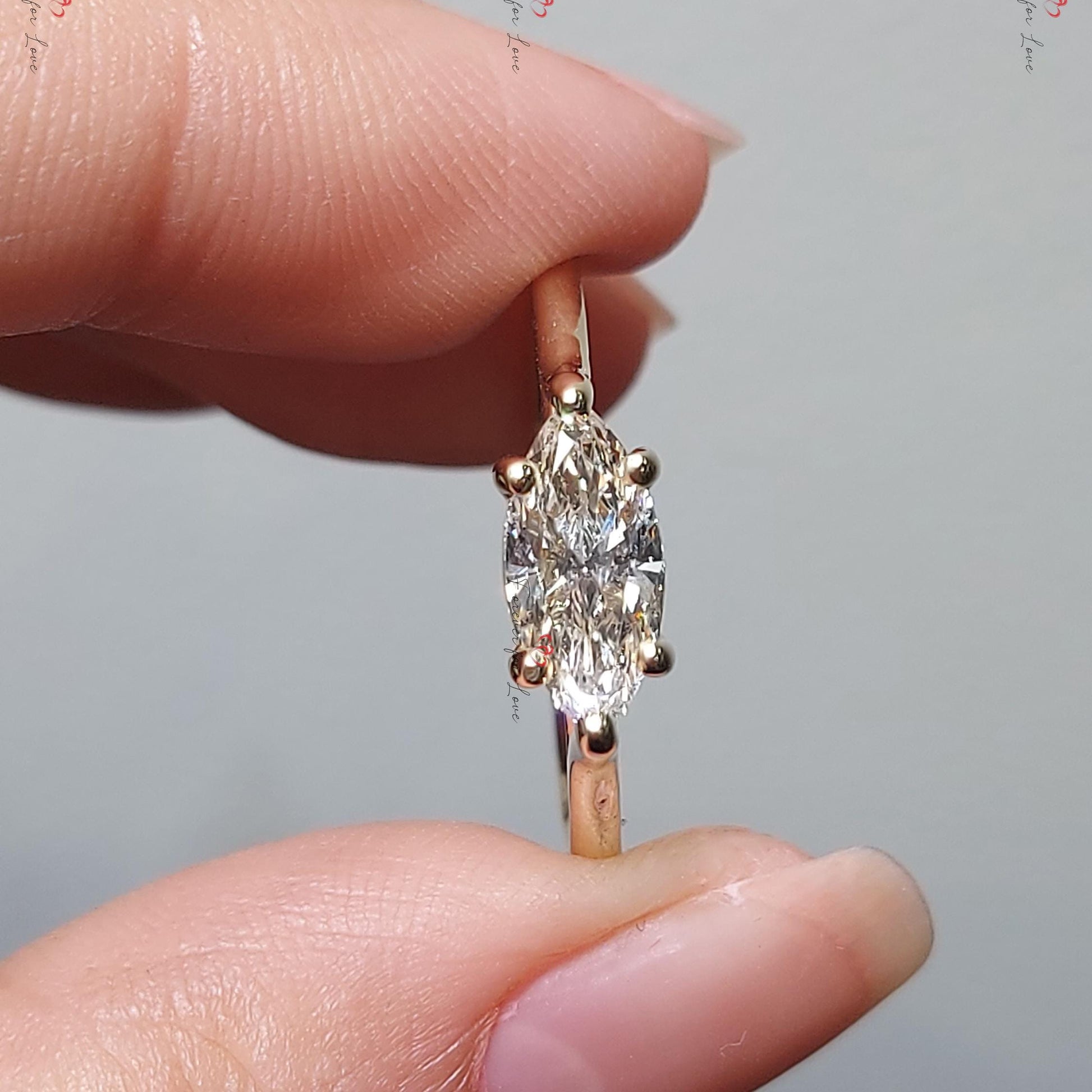 1 Ct IGI Certified Marquise Lab Diamond Engagement Ring