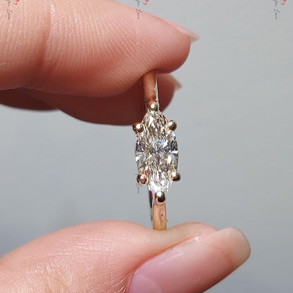 1 Ct IGI Certified Marquise Lab Diamond Engagement Ring