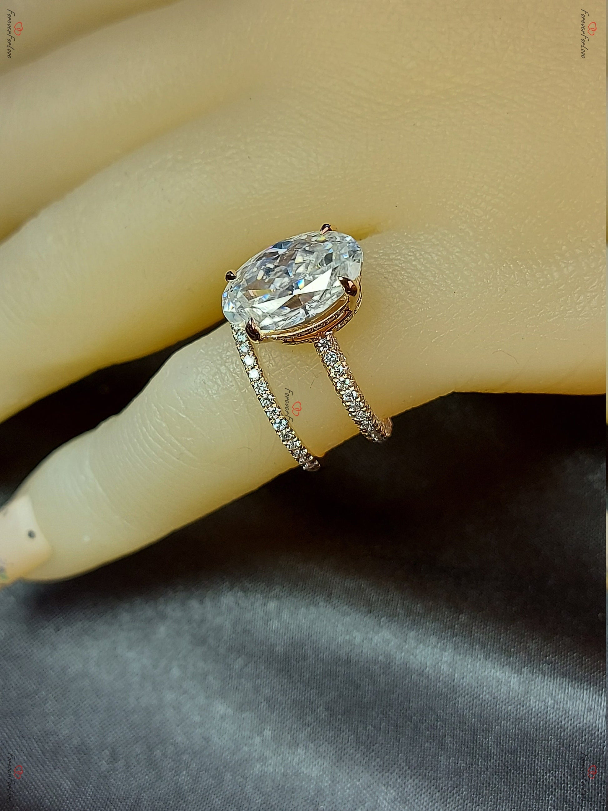6.5 Ct Oval Diamond, Moissanite Engagement Ring
