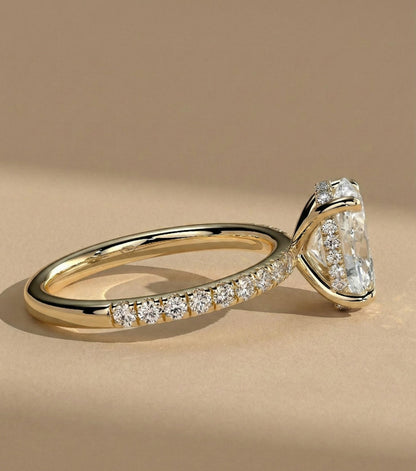 1.5 Ct Oval Diamond, Moissanite Engagement Ring