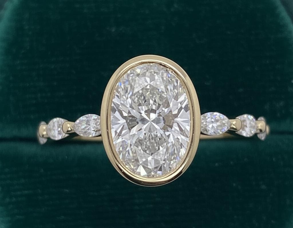 2 Ct IGI Certified Oval Lab Diamond Halo Engagement Ring